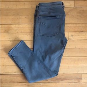 Grey Suede Jean Capris